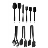 6 Adet Isıya Dayanıklı Silikon Spatula Seti Mutfak Silikon Yumurta Fırçası Kaşık ve 3'lü Maşa Seti - 1