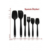 6 Adet Isıya Dayanıklı Silikon Spatula Seti ve 7'li Yanmaz Teflon Kaplama Kepçe Mutfak Maşa Seti - 4