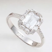 Lucky Life 925 Ayar Gumuss Beyaz Baget Taşlı Lucky Life Lucky Life Kadın Yüzük - 1