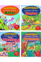 Muhteşem Çıkartmalar Ve Aktiviteler Serisi 4 Kitap - Atlar+kuşlar+minik Böcekler+orman - 1