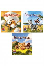 Bozkırdan Arkadaşlar Serisi – Inatçı Aslan + Öfkeli Zebra + Dalgın Zürafa Set Hikaye Kitabı - 1