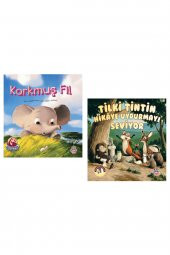 Korkmuş Fil + Tilki Tintin Hikaye Uydurmayı Seviyor Hikaye Kitabı – Öykü 6 + Yaş Set 2 Kitap - 1