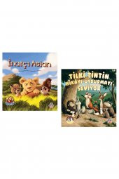 Inatçı Aslan + Tilki Tintin Hikaye Uydurmayı Seviyor Hikaye Kitabı – Öykü 6 + Yaş Set 2 Kitap - 1