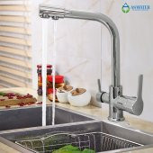 Su Arıtma Cihazı 3 Yollu Musluk - Arıtmalı Çıkışlı Eviye Bataryası Krom - 1