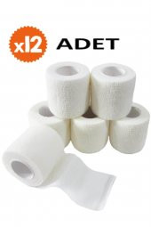 12 Adet Elastik Kendinden Yapışkanlı Koban Bandaj 5 cm - 1