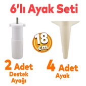 Aspen 6'lı Set Mobilya Tv Ünitesi Koltuk Kanepe Konsol Destek Ayağı Ayakları 18 Cm Krem M8 thumbnail 1