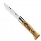 Opinel Inox No 8 Meşe Saplı Balık Desenli Paslanmaz Çelik Çakı - 1