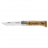 Opinel Inox No 8 Meşe Saplı Keçi Desenli Paslanmaz Çelik Çakı - 2