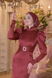 DEVA BORDO ABİYE ELBİSE - 6