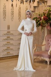 HERA BEYAZ ABİYE ELBİSE - 4