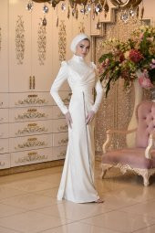 LAVİN BEYAZ ABİYE ELBİSE - 5