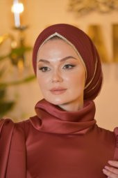 KUĞU BORDO ABİYE ELBİSE thumbnail 1