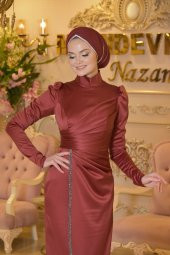 LAVİN BORDO ABİYE ELBİSE - 1