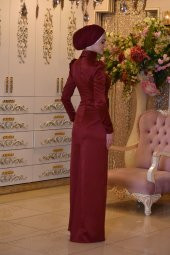 LAVİN BORDO ABİYE ELBİSE - 5
