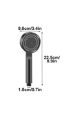 Turbo Fan 5 Fonksiyonlu Su Tasarruflu Duş Başlığı Turbo El Duşu Siyah - 3