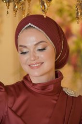 PERİ KIZI BORDO ABİYE ELBİSE - 5