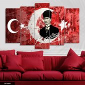 Mustafa Kemal Atatürk 5 Parça Mdf Tablo - 1
