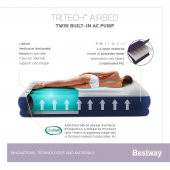 Bestway 67723 Tritech Queen Built Pompalı Tek Kişilik Şişme Yatak - 4
