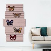 Kelebekler 5 Parça Mdf Tablo - 1
