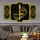 Gold Elif Vav 5 Parça Mdf Tablo - 1