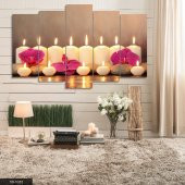 Zambak Mum 5 Parça Mdf Tablo - 1