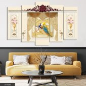 Çiçekler 5 Parça Mdf Tablo - 1