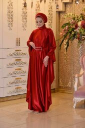 AHTER KIRMIZI  ABİYE ELBİSE - 6
