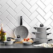 Schafer Dark Storm Tencere Seti 12 Parça-Gri - 1