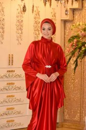 CEYLİN KIRMIZI ABİYE ELBİSE - 2