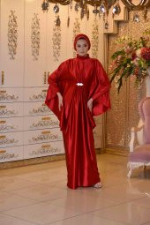 CEYLİN KIRMIZI ABİYE ELBİSE - 5