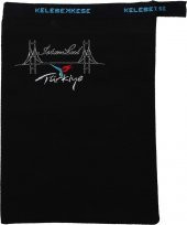 Kelebek Kese Siyah Ve Beyaz İstanbul Nakış İşlemeli Kese 2 Adet thumbnail 4