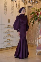 DENİZ YILDIZI MÜRDÜM ABİYE ELBİSE - 1
