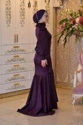 DENİZ YILDIZI MÜRDÜM ABİYE ELBİSE - 3