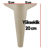 Aspen 6'lı Set Mobilya Tv Ünitesi Koltuk Kanepe Konsol Destek Ayağı Ayakları 20 Cm Krem - 2