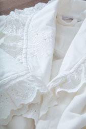 Ecocotton Elsa Aile Bornoz  Seti 100 Organik Pamuk Nakışlı Krem/Krem - M/L - 3