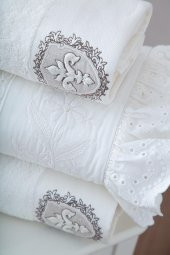 Ecocotton Elsa Aile Bornoz  Seti 100 Organik Pamuk Nakışlı Krem/Krem - M/L - 7