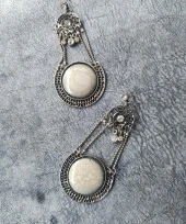 Küpe Otantik Swaroski Taşlı Vintage Sallantılı Küpe Takı Hediye - 3