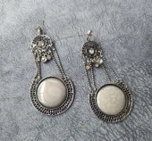 Küpe Otantik Swaroski Taşlı Vintage Sallantılı Küpe Takı Hediye - 4