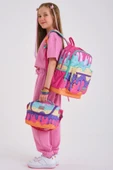Coral High Kids Pembe Rengarenk Dondurma Desenli 3'lü Okul Çanta Seti - Kız Çocuk thumbnail 2