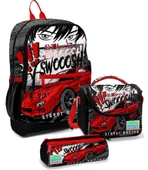 Coral High İlkokul Çantası Seti Siyah Kırmızı Araba - Erkek Çocuk - 1