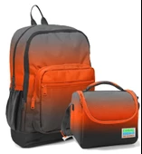 Coral High Erkek Çocuk İlkokul Okul Sırt Çantası ve Beslenme Çanta Seti - Siyah Turuncu Gradyan thumbnail 1