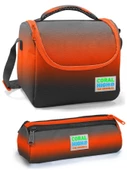 Coral High Siyah Turuncu Erkek Çocuk Beslenme Çantası Seti thumbnail 1