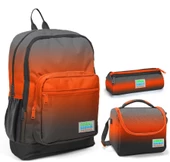 Coral High Siyah Turuncu Gradyan Üçlü İlkokul Okul Çanta Seti thumbnail 1