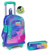 Coral High Kız Çocuk Eflatun Airbursh Tekerlekli Okul Çantası ve Kalemlik Seti thumbnail 1