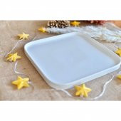 Acar 10342 Bianco Perla Porselen Kare Tabak Orta Boy 23 x 23 Cm thumbnail 1