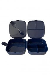 Cars Beslenme Kutusu Lacivert 4 Bölmeli Erkek Figürlü 1 Adet Şimşek Mecqueen Yemek Saklama Kabı Lacivert Beslenme Çantası - 3