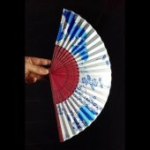 Japon Bambu Kumaş Yelpaze Çanta Boy Stant Hediyeli No.27 - 3