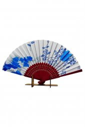 Japon Bambu Kumaş Yelpaze Çanta Boy Stant Hediyeli No.27 - 7