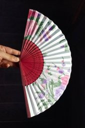 Japon Bambu Kumaş Yelpaze Çanta Boy Stant Hediyeli No.26 - 6