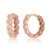 Lucky Life 925 Ayar Gumuss Kalpli Zirkon Taşlı Halka Lucky Life Lucky Life Kadın Küpe - 1